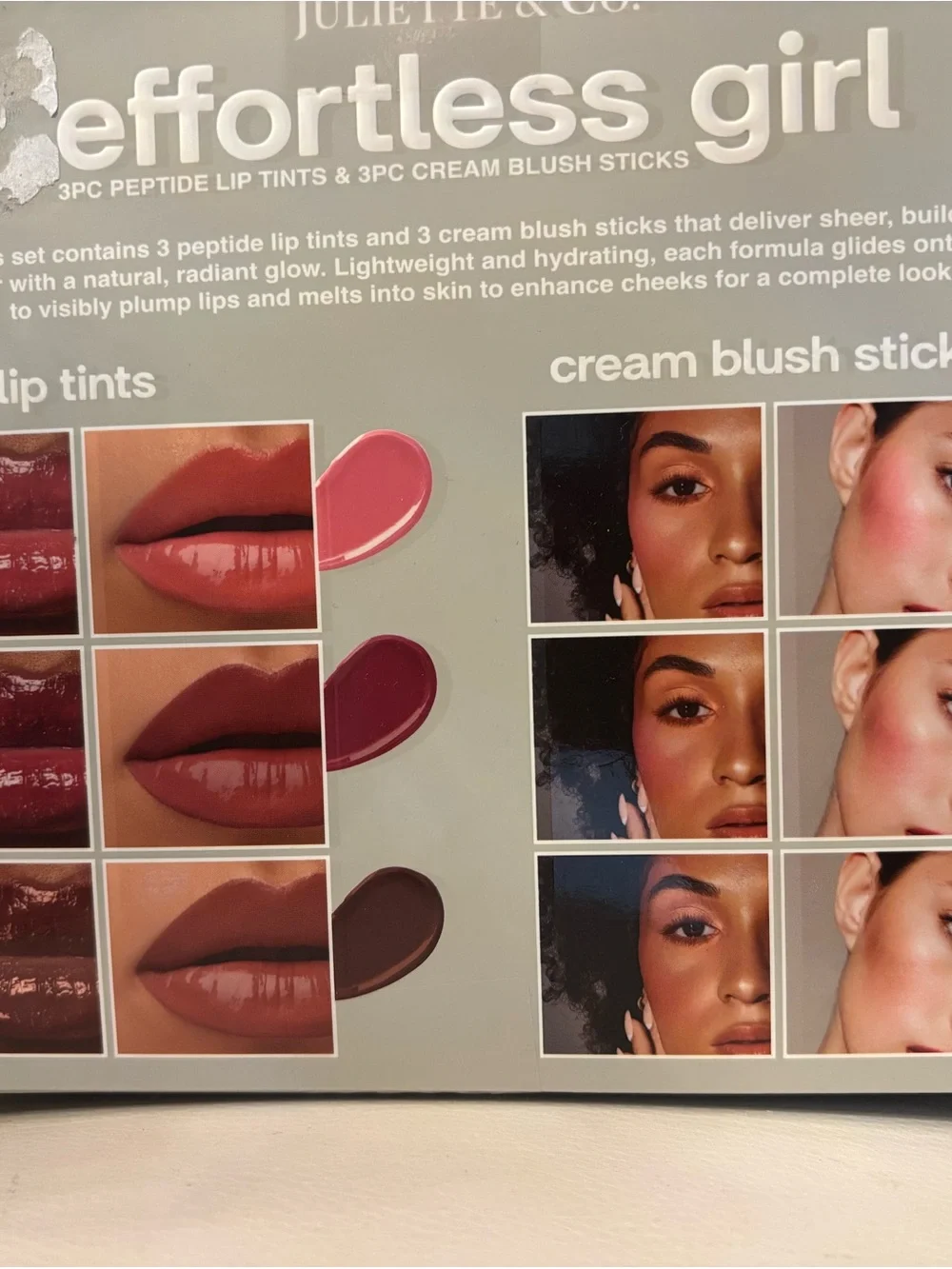 Effortless Girl Peptide Lip Tint & Cream Blush Set - Pink/Berry/Brown